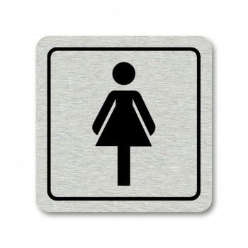 Poháry.com® Piktogram WC ženy stříbro