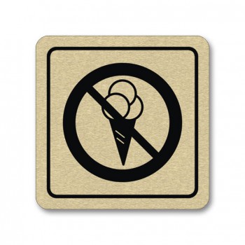 Poháry.com® Piktogram zákaz vstupu se zmrzlinou zlato