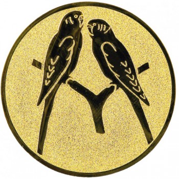 Poháry.com® Emblém papoušci zlato 50 mm
