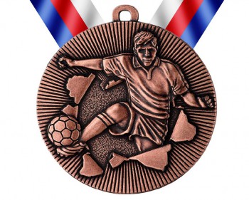 Poháry.com® Medaile MD51 fotbal bronz s trikolórou