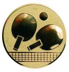 Poháry.com® Emblém stolní tenis zlato 50 mm