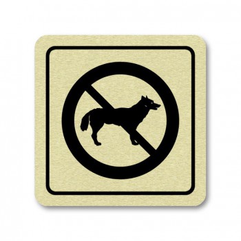 Poháry.com® Piktogram zákaz vstupu psů zlato