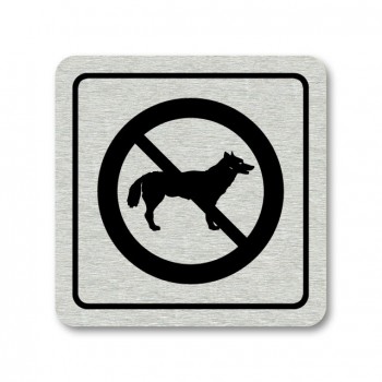 Poháry.com® Piktogram zákaz vstupu psů stříbro