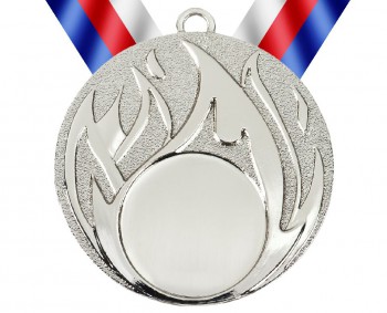 Poháry.com® Medaile MD49 stříbro s trikolórou