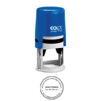 COLOP ® Razítko COLOP Printer R40/modrá komplet bezbarvý polštářek / nenapuštěný barvou /