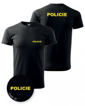 Poháry.com® Tričko POLICIE černé XL pánské