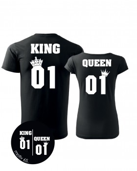 Poháry.com® Trička pro páry King and Queen 065 černé