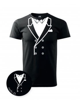 Poháry.com® Tričko jako oblek 024 černé XS pánské
