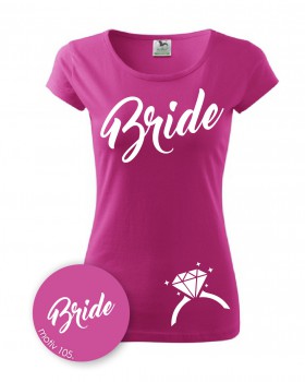 Poháry.com® Svatební tričko pro nevěstu 105 růžové
