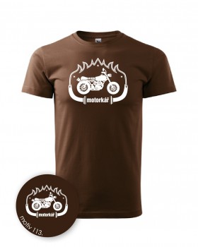 Poháry.com® Tričko pro motorkáře 113 hnědé M pánské