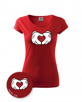 Poháry.com® Tričko srdce 123 červené XXL dámské
