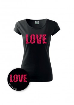 Poháry.com® Tričko LOVE 146 černé XXL dámské