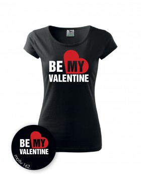 Poháry.com® Tričko s potiskem Valentýn 162 černé S dámské