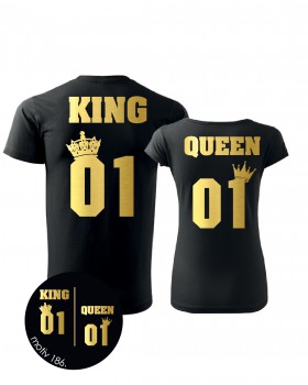 Poháry.com® Trička pro páry King and Queen 186 černé
