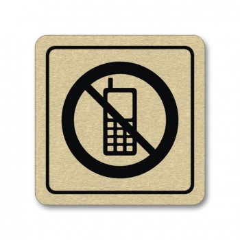 Poháry.com® Piktogram zákaz používání mobilů zlato