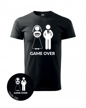 Poháry.com® Svatební tričko GAME OVER 235 černé XS pánské