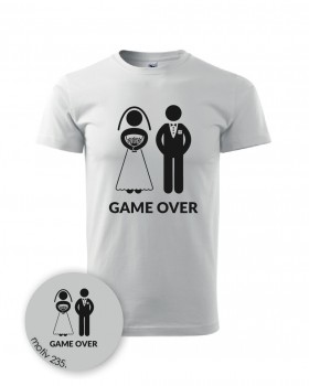 Poháry.com® Svatební tričko GAME OVER 235 bílé