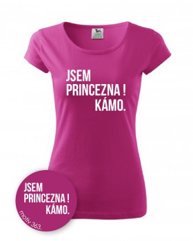 Poháry.com® Tričko Jsem princezna kámo 363 růžové XL dámské