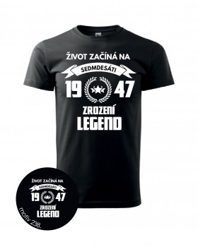 Poháry.com® Tričko zrození legend 238 černé XXXL pánské