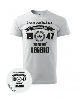 Poháry.com® Tričko zrození legend 238 bílé XXXL pánské