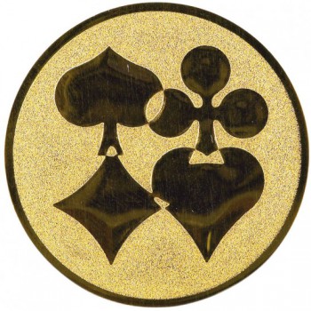 Poháry.com® Emblém pokerové karty zlato 25 mm