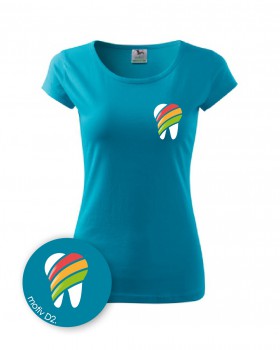 Poháry.com® Tričko pro zdravotní sestřičku D2 azurová XL dámské