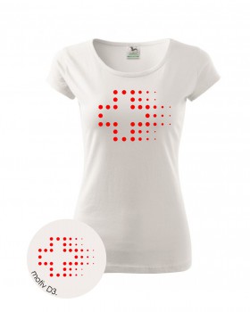 Poháry.com® Tričko pro zdravotní sestřičku D3 bílé/červ S dámské