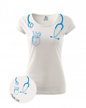 Poháry.com® Tričko pro zdravotní sestřičku D9 bílé XS dámské