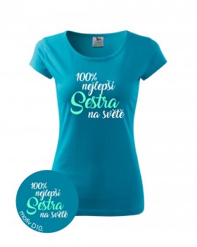 Poháry.com® Tričko pro zdravotní sestřičku D10 azurové XS dámské