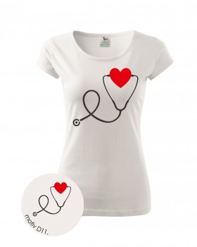Poháry.com® Tričko zdravotní sestřička D11 bílé M dámské