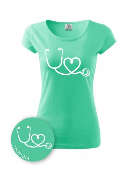 Poháry.com® Tričko pro zdravotní sestřičku D14 mátové XS dámské