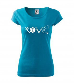 Poháry.com® Tričko pro zdravotní sestřičku D16 tyrkysové XS dámské
