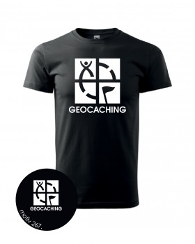 Poháry.com® Tričko Geocaching 267 černé