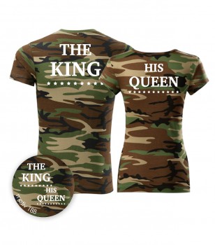 Poháry.com® Trička pro páry King and Queen 188 Camouflage Brown