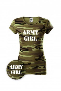 Poháry.com® Tričko Army Girl Camouflage Green 253