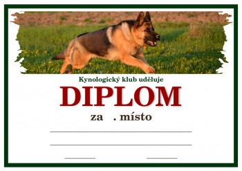 Poháry.com® Diplom německý ovčák D161