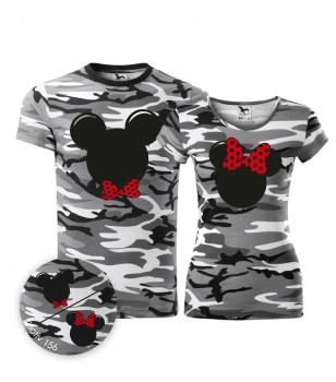 Poháry.com® Trička pro páry Mickey Mouse 156 Camouflage Gray