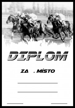 Poháry.com® Diplom dostihy koní D221