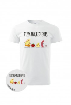Poháry.com® Tričko Pizza 321 bílé XL pánské