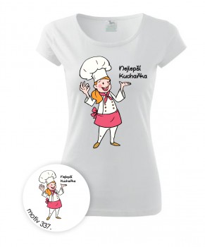 Poháry.com® Tričko Nejlepší kuchařka 337 bílé XL dámské