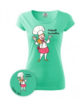 Poháry.com® Tričko Nejlepší kuchařka 337 mátové S dámské