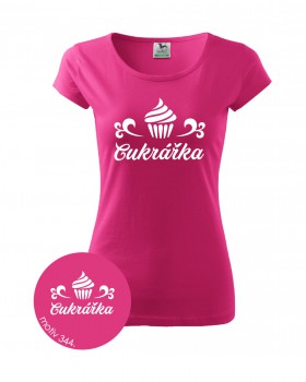 Poháry.com® Tričko pro cukrářku 344 růžové XL dámské