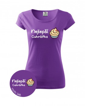 Poháry.com® Tričko pro cukrářku 348 fialové XL dámské