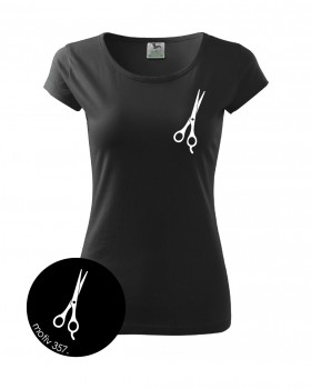 Poháry.com® Tričko pro kadeřnice 357 černé/bílé XS dámské