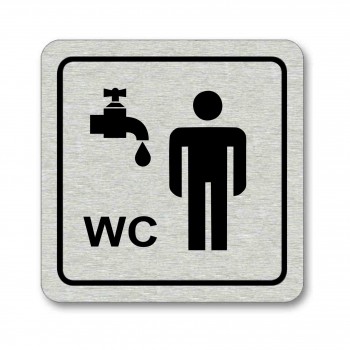Poháry.com® Piktogram WC muži s umývárnou stříbro