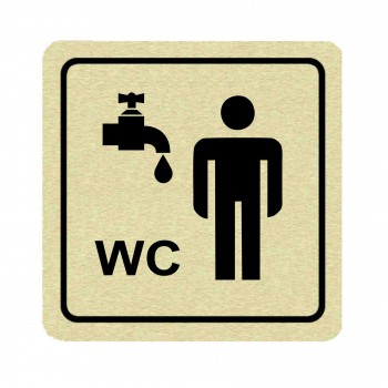 Poháry.com® Piktogram WC muži s umývárnou zlato