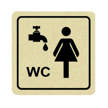 Poháry.com® Piktogram WC ženy s umývárnou zlato