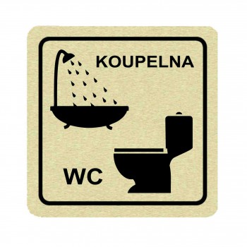 Poháry.com® Piktogram WC s koupelnou zlato