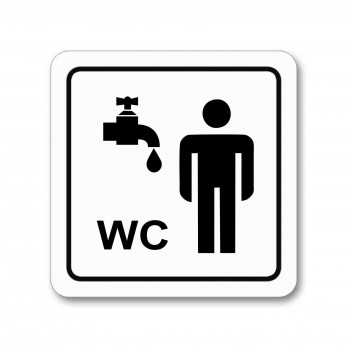 Poháry.com® Piktogram WC muži s umývárnou samolepka