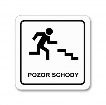 Poháry.com® Piktogram pozor schody samolepka